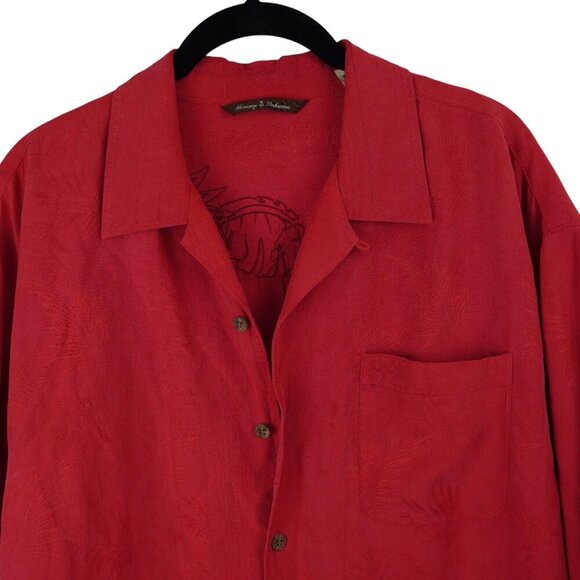 Tommy Bahama Mens Size XL Silk Linen Embroidered Front Button Casual Summer Shir - Picture 2 of 9